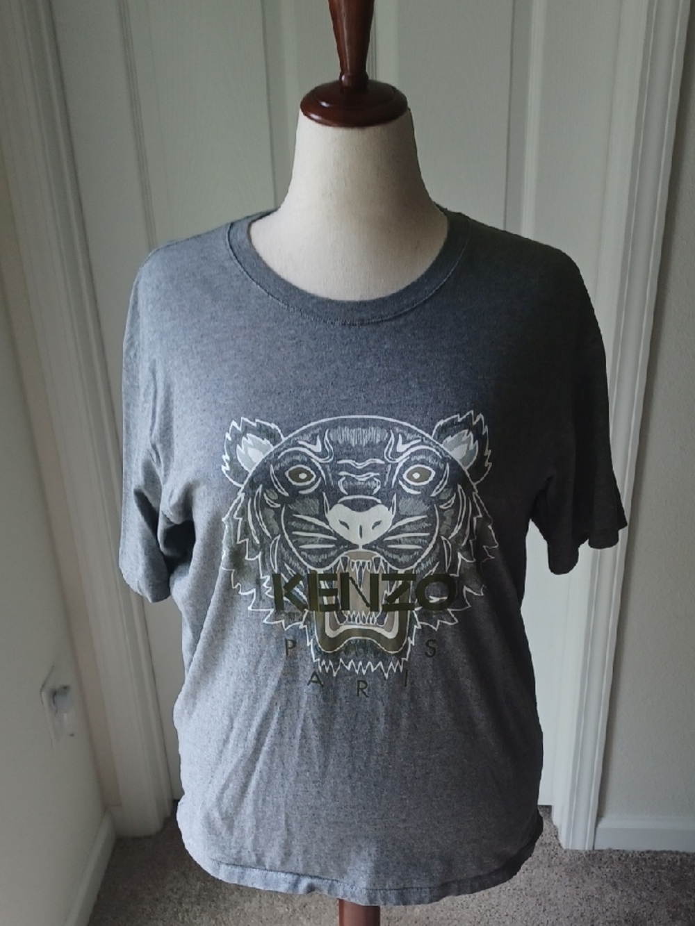 Kenzo Women's Grey Logo Crewneck Top  XL